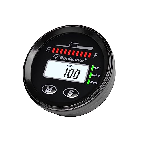 Runleader 12V / 24V 36V 48V Batterieleistungsanzeige, Stunden & Spannungsanzeige, Anwendbar auf Batterie Blei-Säure-GEL LiFePO4 Trojan AGM 18650, Hintergrundbeleuchtungsanzeige für Rasenmäher Runleader 12V / 24V 36V 48V Batterieleistungsanzeige, Stunden & Spannungsanzeige, Anwendbar auf Batterie Blei-Säure-GEL LiFePO4 Trojan AGM 18650, Hintergrundbeleuchtungsanzeige für Rasenmäher von Runleader