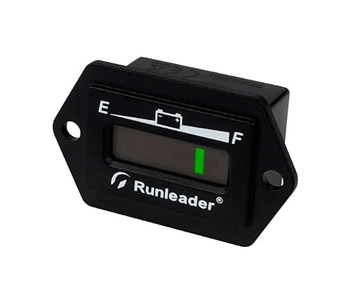 Runleader 48V Batterie-Kraftstoffanzeige, Batteriestandsanzeige, Blei-Säure-Batterie, Einzel- und Mehrfachbildschirmanzeige für Bodenpflegegeräte für Golfwagen-Clubstapler. (48v) von Runleader