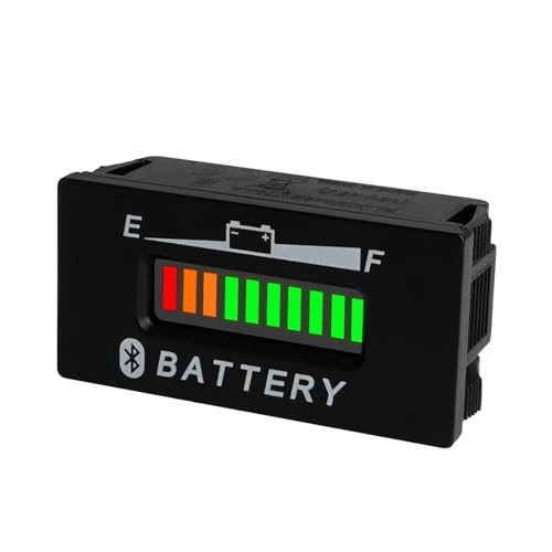 Runleader RL-BI028-BT DC 12V bis 48V Bluetooth Shunt Batterieanzeige Voltmeter, funktioniert für Blei-Säure, GEL, AGM, "Trojian", LiFePO4 und 18650 Lithium Batterien. von Runleader
