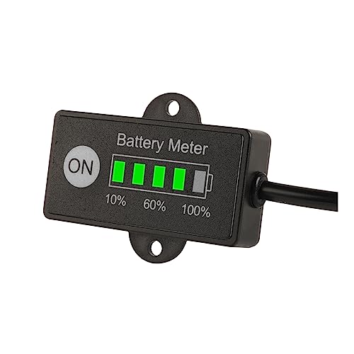 Runleader DC 12V bis 48V LED Mini Batterie-Leistungsanzeige, Batterieladeerinnerung, Anwendbar auf Blei-Säure LiFePO4 18650 Akku-Rasenmäher-Golfwagen-Gabelstapler-Scheuersaugmaschine von Runleader