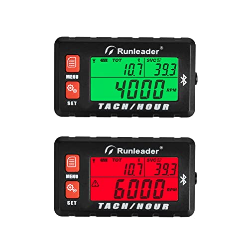 2 PCS Runleader RL-HM058-BT Bluetooth Shunt Tacho/Stundenzähler, arbeitet mit austauschbarer Batterie und DC 12V Power. von Runleader
