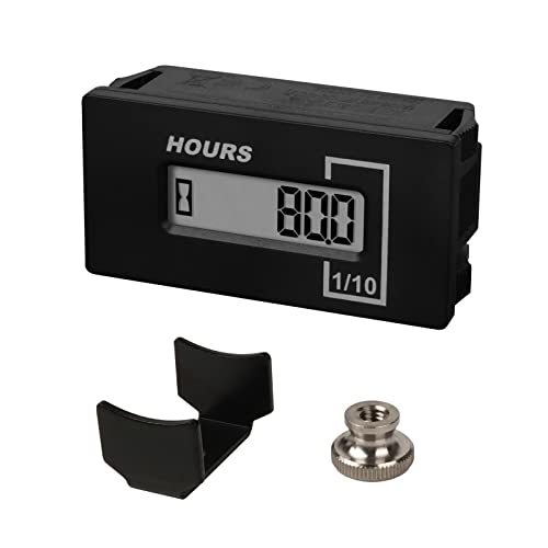 Runleader Digitaler Betriebsstundenzähler, rückstellbare Stunden, Halbleiteranzeige für Rasentraktor Außenborder Motorboot Gabelstapler Go-Kart Schneefräse Holzspalter (AC85-250V, DC60-150V) von Runleader