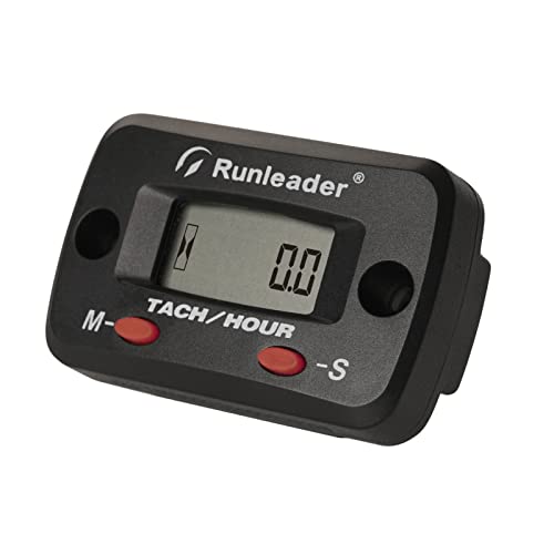 Runleader Digitaler LCD-Drehzahlmesser,Wartungserinnerung,Wasserdichtes Design für 2/4-Takt-Gasmotoren,Verwendet auf Gartentraktor-Generator-Kompressor Dirtbike-Jet-Ski-Boot(RD) von Runleader