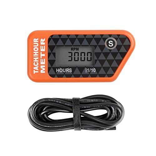 Runleader RL-HM016R Digitaler Betriebsstundenzähler, wasserdichtes Design (Orange) von Runleader