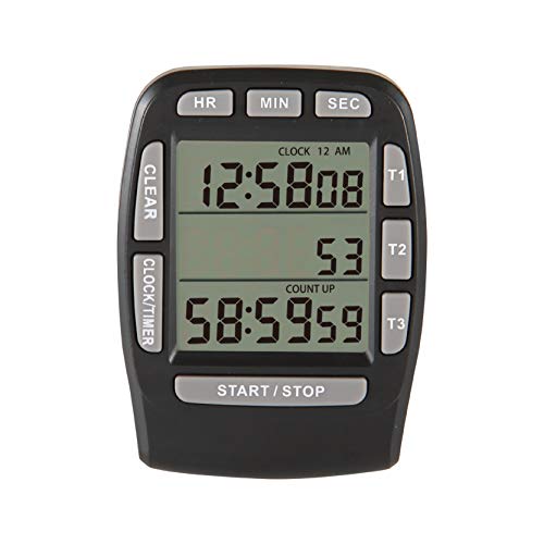 Runleader Küchentimer, Bäckereitimer, Kochtimer mit Digitalanzeige, Countdown-/Countup-Timer mit magnetischer Rückseite, lautem Alarm, zum Kochen (RL-KT001-BLACK) von Runleader