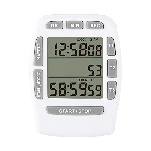 Runleader Küchentimer, Bäckereitimer, Kochtimer mit Digitalanzeige, Countdown-/Countup-Timer mit magnetischer Rückseite, lautem Alarm, zum Kochen (RL-KT001-WHITE) von Runleader