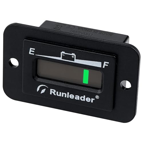 Runleader LED-Batteriestandsmonitor, Volt.12V/24V, Lade- und Entladeanzeige - Nur geeignet für Blei-Säure-Batterien, Funktioniert mit Golf Club Car Left Fork Scrubber RV Travel Trailer Go-Kart. von Runleader