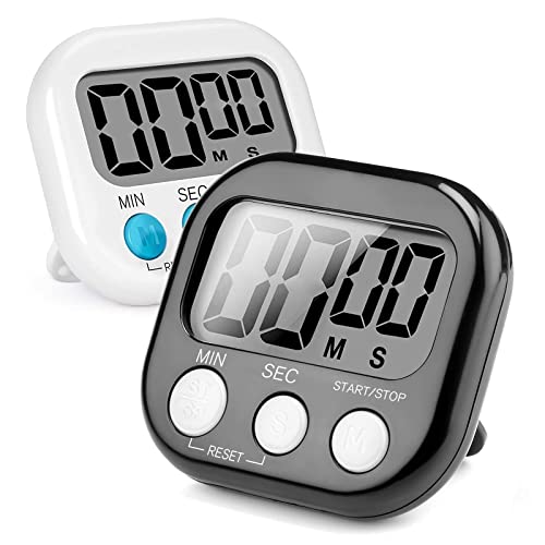 2 Farben Küchentimer Digital, Digitaler Magnetisch Stoppuhr Timer mit Magnet, Stehen Klein Kinder Time Timer, Minuten Countdown Kurzzeitwecker für Kitchen, Schule, Küche, Sport, Gym von Runmeihe