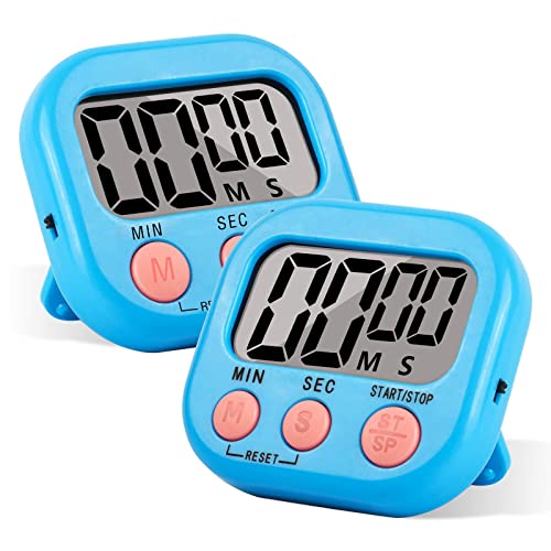 2 Farben Küchentimer Digital, Digitaler Magnetisch Stoppuhr Timer mit Magnet, Stehen Klein Kinder Time Timer, Minuten Countdown Kurzzeitwecker für Kitchen, Schule, Küche, Sport, Gym von Runmeihe