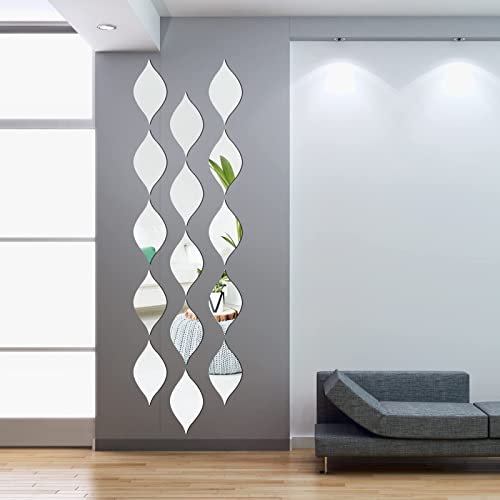 Runmeihe® 20PCS Spiegelfliesen Selbstklebend Spiegel Wandaufkleber Abnehmbare Kunst Kunststoff Fliesen Dekoration Geeignet Für Wohnzimmer, Bad, Schlafzimmer Wand DIY Dekor von Runmeihe