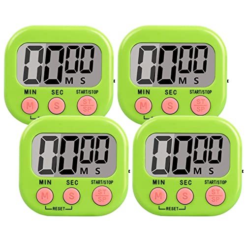 4 Loud Alarm Digital Timer, Magnetic Stand Kitchen Timer with ON/Off Switch, Time Timer for Kids, Cooking, Study, Exercise von Runmeihe