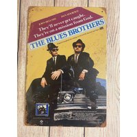 Blues Brothers Schild, Film Deko, Bar Dekor Geschenke Für Ihn, 8x11 Metall Blechschild, Film, Weihnachtsgeschenke von RunnemedeDesign