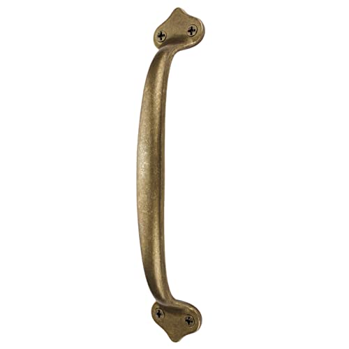 Runningfish Griffe aus massivem Messing, antikes Kupfer, rustikale Scheunentür-Haltegriffe, Küchenschrank, Hardware, Schubladengriff (16,5 cm, Bronzefarben), 2 Stück von Runningfish
