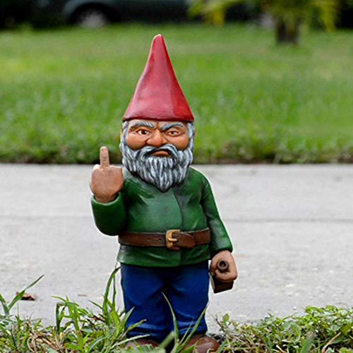 Runsmooth 15 cm Gartenzwerg-Statue, OrnamentThe Go Away Gnomes, lustige Garten-Rasen-Ornamente, Innen- oder Außendekoration von Runsmooth