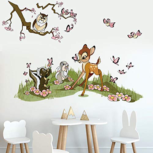 Runtoo Bambi Wandaufkleber, Waldtiere, Wandsticker für Kinderzimmer, Kinderzimmer von Runtoo