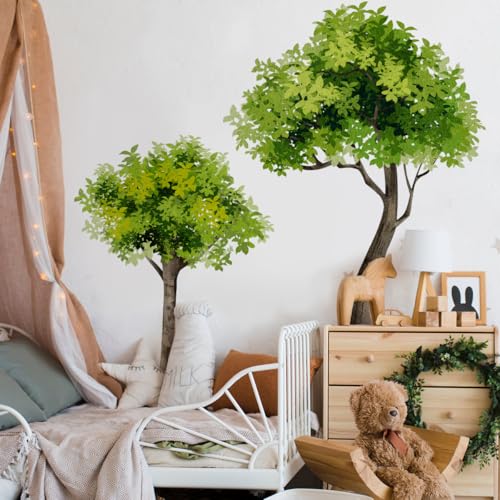 Runtoo Großer Baum-Wandaufkleber, Grünpflanzen, Wald, zum Abziehen und Aufkleben, Wandbild, Aufkleber für Kinderzimmer, Klassenzimmer, Kinderzimmer, Wohnzimmerdekoration von Runtoo