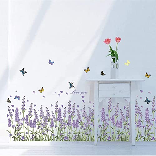 Runtoo Wandaufkleber mit Blumen-Löwenzahn-Motiv für Mädchen, Schlafzimmer, Wohnzimmer, Kinder, Wanddekoration von Runtoo