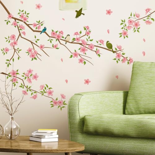 Runtoo Wandaufkleber mit Kirschblüten-Motiv, für Schlafzimmer, Wohnzimmer, Kinderzimmer von Runtoo