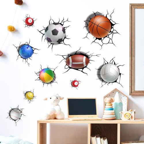 Runtoo Wandtattoo 3D Fußball Durchbruch Junge Wandaufkleber Sport Bälle Basketball Wandsticker Kinderzimmer Babyzimmer Spielzimmer Wanddeko Runtoo Wandtattoo 3D Fußball Durchbruch Junge Wandaufkleber Sport Bälle Basketball Wandsticker Kinderzimmer Babyzimmer Spielzimmer Wanddeko von Runtoo
