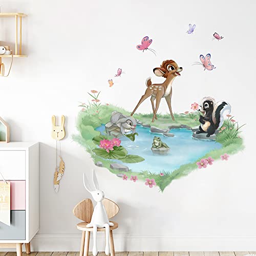 Runtoo Wandtattoo Bambi Wandsticker Waldtiere Wandaufkleber Babyzimmer Wohnzimmer Kinderzimmer Schlafzimmer von Runtoo