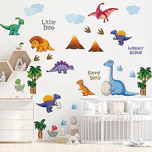 Runtoo Wandtattoo Dinos Wandsticker Tier Wandaufkleber Kinderzimmer Babyzimmer von Runtoo
