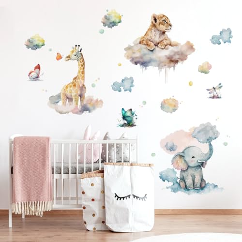 Runtoo Wandtattoo Tiere Wald Aquarell Wandsticker Löwe Giraffe Elefant Wandaufkleber Kinderzimmer Babyzimmer Mädchen Junge Wanddeko Runtoo Wandtattoo Tiere Wald Aquarell Wandsticker Löwe Giraffe Elefant Wandaufkleber Kinderzimmer Babyzimmer Mädchen Junge Wanddeko von Runtoo