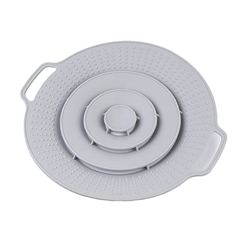 Silikon Überkochschutz 30 cm – Spritzschutz Topfdeckel für Herd, Mikrowelle & Schüsseln | Hitzebeständig, Spülmaschinenfest & Universell (Grau) von Runup