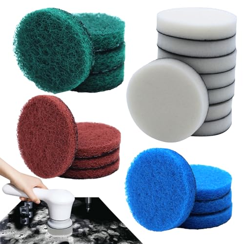 RUNYU 20 Stück Aufsatz für Bosch Universal Brush Reinigungsbürste Pad mit Bosch Home and Garden 6033 Akku Reinigung Pad (8 Schaumstoffpad, 4 Küchenpad, 4 Scheuer-Pad, 4 Mikrofaserpad) von Runyu