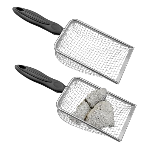 Runyu® 2 Stück Gartensieb Metall Kompostsieb Garten Sandsieb mit Rutschfester Griff, Edelstahl Durchwurfsieb 3,8mm und 5mm Masche Sieb für Erde Sand Steine Kompost von Runyu