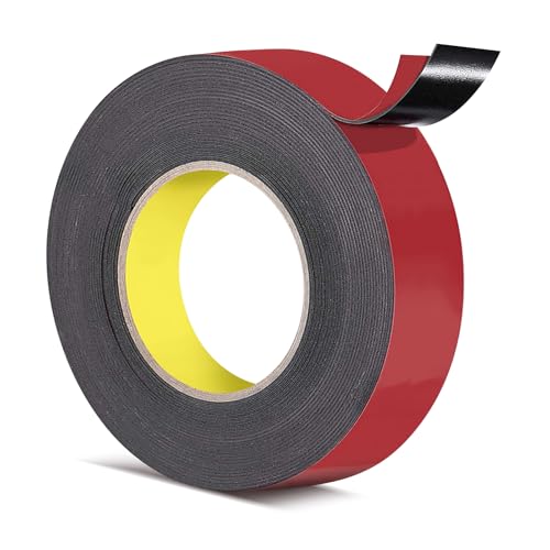 Runyu® Doppelseitiges Klebeband 25mm × 5M Extra Stark Wasserfest Schaumklebeband Multifunktionales Montageklebeband für Auto Heimdekoration Bürodekoration von Runyu
