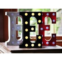 Buchstabe E - Metall Karneval Stil Markisenlicht, Led Leuchtbuchstabe Batteriebetrieben | Verschiedene Farben Perfektes Nachtlicht Geschenkidee von RupandFornCreative