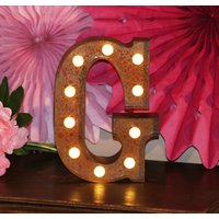 Buchstabe G - Metall Karneval Style Partyzelt Licht, Led Leuchtbuchstabe Batteriebetrieben | Verschiedene Farben Perfektes Nachtlicht Geschenkidee von RupandFornCreative