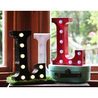 Buchstabe L - Metall Karneval Style Partyzelt Licht, Led Leuchtbuchstabe Batteriebetrieben | Verschiedene Farben Perfektes Nachtlicht Geschenkidee von RupandFornCreative