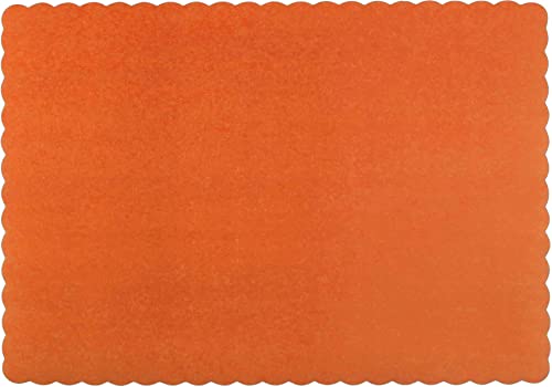 Einweg-Tischsets aus Papier, gewellter Rand, Orange, 100 Stück von Rupert and Jeoffrey's Trading Co.