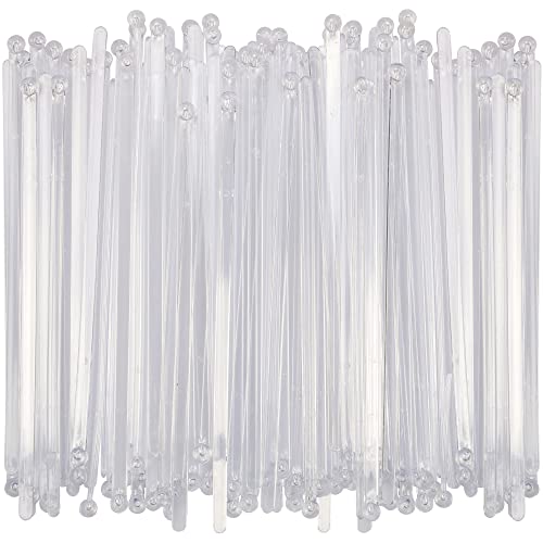 Swizzle Sticks – Kugelkopf Kunststoff Rührstäbchen für Cocktails – (transparent, 100 Stück) von Rupert and Jeoffrey's Trading Co.