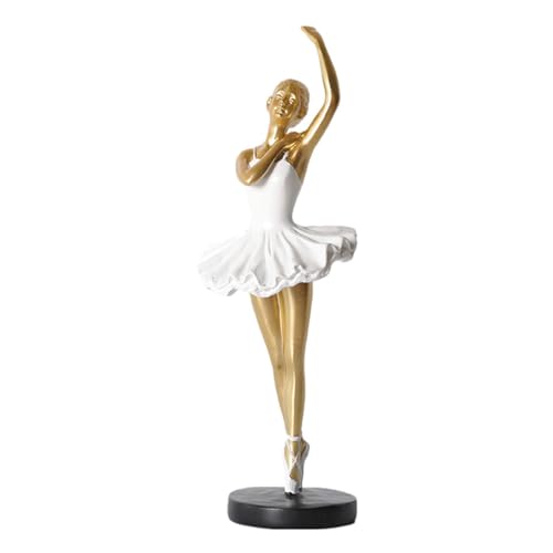 Ballerina Mädchen Figuren Balletttänzerin Statue Kunst Skulptur Figur Harz Heimdekoration Schreibtisch Ornament Statuette für Ihren Schreibtisch/Bücherregal/Esstisch von Rurunklee
