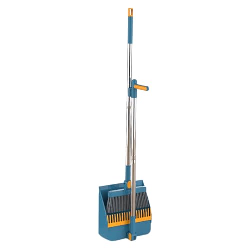 Kehrschaufel und Besen Set Langstiel, 180 Grad drehbare Kehrbesen, Haushalt Kehrschaufel mit Kammzähnen für Indoor Outdoor Garten Home Room Küche Büros Lobby von Rurunklee