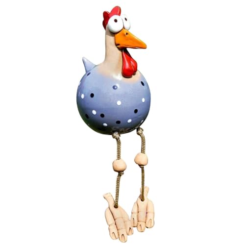 Rurunklee Gartendeko Huhn Statue Zaunhocker Ornament Deko Hühner für Den Garten Harz Hühner Deko Interessante Skulptur Dekoration Hofgeschenk Huhn Deko Garten 25cm von Rurunklee