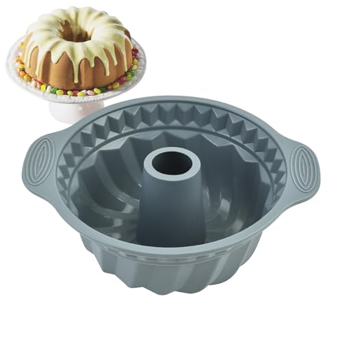 Rurunklee Geriffelte Silikonformen zum Backen, Silikon-Backformen mit stabilem Griff, Silikonform zum Backen für Kuchen, Brownie und Affenbrot, Kuchenform von Rurunklee