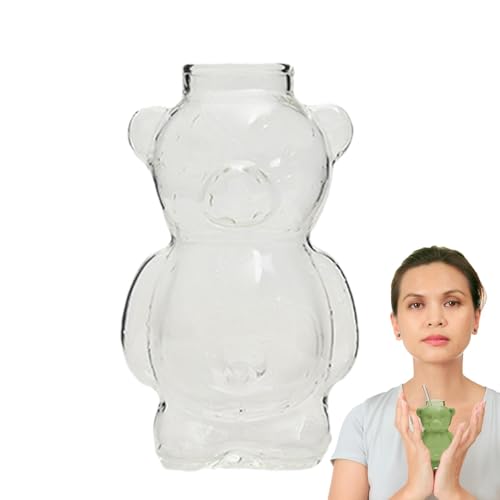 Rurunklee Juice Bear Bottle Trinkbecher, Bear Tea Cup | Gläser Trinkflasche Tasse für Kaffee | 300 ml Bären-Tee-Kaffeetasse mit ergonomischem Griff, Bärenbecher für Milchtee, Espresso, Kaffee von Rurunklee