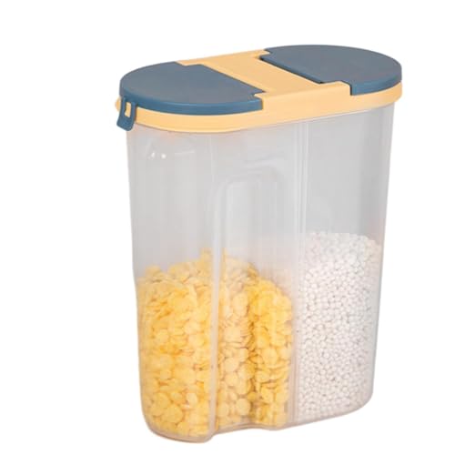 Rurunklee Müsli Vorratsbehälter 2 in 1 Box Luftdicht Lebensmittel Speisekammer Vorratsbehälter Küchenspender für Müsli von Rurunklee