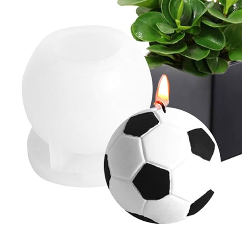 Rurunklee Silikonform für Fußball-Kerzen, Fußball-Kerzen, DIY-Fußball-Kuchendekorationswerkzeuge, niedliche Kerzenformen für Fondant, Süßigkeiten, Epoxid-Dekoration, Geburtstagsparty von Rurunklee