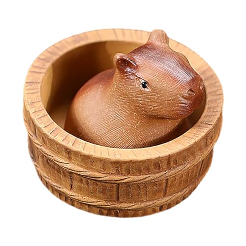 Rurunklee Tee-Haustiere, Tee-Tier, violetter Ton | Bürofigur Capybara | Kleines Tee-Tier aus violettem Ton, Capybara-Figuren-Ornament von Rurunklee