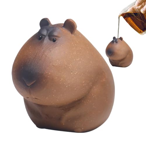 Rurunklee Zisha Tee-Haustier, Capybara-Tierfigur, niedliches Kung-Fu-Tee-Ornament, Zubehör für Teetisch, Schreibtisch, Tearoom von Rurunklee