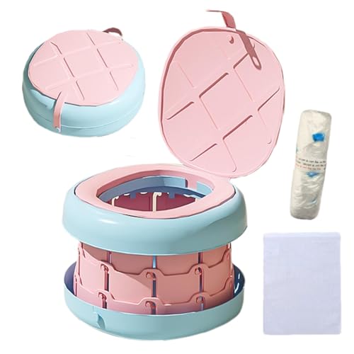 Töpfchen Für Kinder Baby Toilettensitz Ab 1 Jahr Reisetöpfchen Faltbar Für Unterwegs Baby Töpfchen Training Windelfrei Töpfchen Auto Klapptöpfchen Kinder mit 20 Reisen Potty Liners von Rurunklee