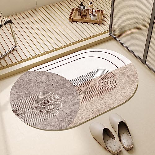 Mittelgroßer Teppich Ovaler Rutschfester Waschbarer Teppich Wohnzimmer Schlafzimmer Esszimmer Teppich Home Decorator Minimalistische Linien Hellgrau Beige, 130 x 200 cm Mittelgroßer Teppich Ovaler Rutschfester Waschbarer Teppich Wohnzimmer Schlafzimmer Esszimmer Teppich Home Decorator Minimalistische Linien Hellgrau Beige, 130 x 200 cm von Rururug
