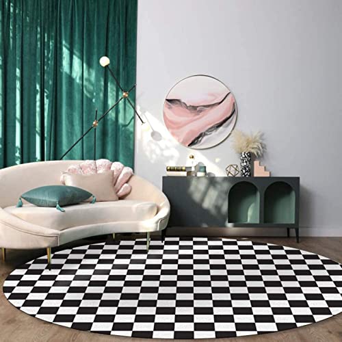 SRTJURFG Modern Designer Runden Groß Teppiche Kariertes Schwarz-Weiß-Gittermuster für Wohnzimmer Kinderteppiche Flauschige Runden Groß Schutzmatten ø 200CM SRTJURFG Modern Designer Runden Groß Teppiche Kariertes Schwarz-Weiß-Gittermuster für Wohnzimmer Kinderteppiche Flauschige Runden Groß Schutzmatten ø 200CM von Rururug