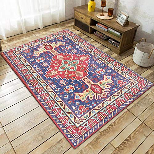 Rururug Modern Läufer Teppich Kurzflor Orientalisch Teppichläufer Flur Korridor Wohnung Dekoration rutschfest Waschbar Teppiche， Mehrfarbiges Kreuz mit Blumenweinlese 80 x 140 cm von Rururug