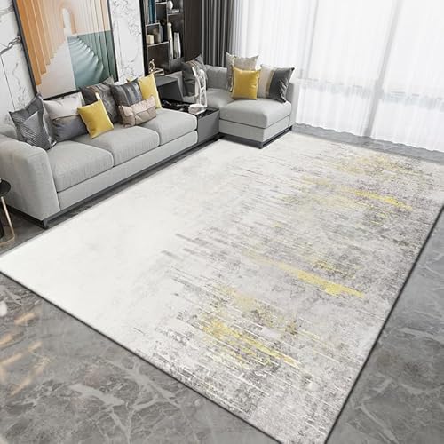Rururug Designer Teppich Moderner große Wohnzimmer Teppich Flur Schlafzimmer Hauptdekoration Anti Rutsch Teppich Abstrakter Tintenstil Grau 140 x 160 cm von Rururug
