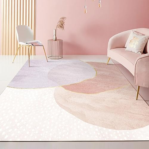 Rururug Kurzflor Teppich Wohnzimmer Waschbar 140 x 160 cm, Schlafzimmer Teppich rutschfest für Küche, Büro, Badezimmer, Flur und Deko Modernes Patchwork geometrisch rosa Rururug Kurzflor Teppich Wohnzimmer Waschbar 140 x 160 cm, Schlafzimmer Teppich rutschfest für Küche, Büro, Badezimmer, Flur und Deko Modernes Patchwork geometrisch rosa von Rururug